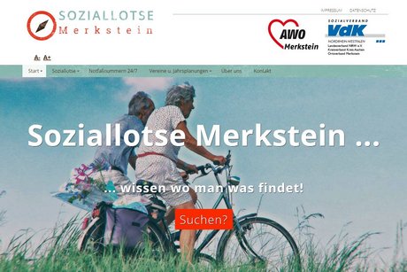 Screenshot der Webseite der Soziallotsen Merkstein