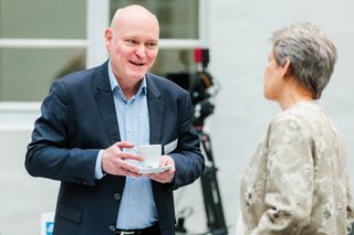 Die Referenten Prof. Dr. Truger und Frau Siedentop im Gespräch.