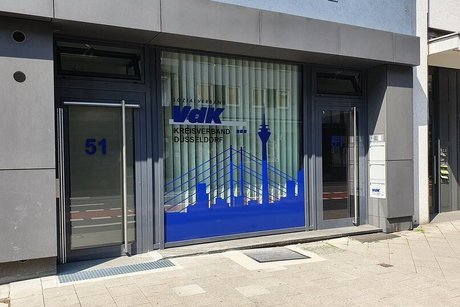 Fassade der Geschäftsstelle des Kreisverbands Düsseldorf