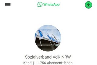 Screenshot des VdK-WhatsApp-Kanals