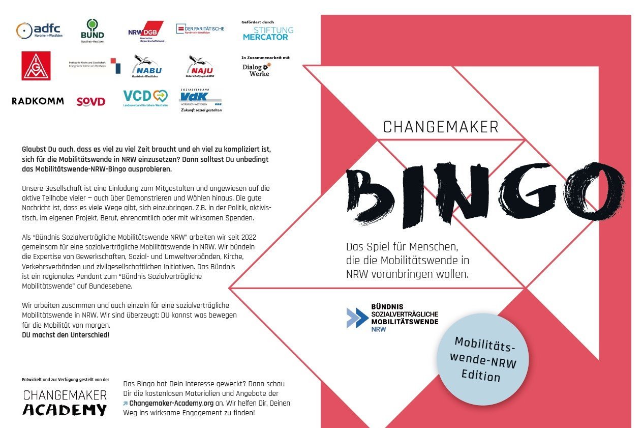 Screenshot der Bingo-Karte mit Logos aller Partner des Bündnisses für sozialverträgliche Mobilität.