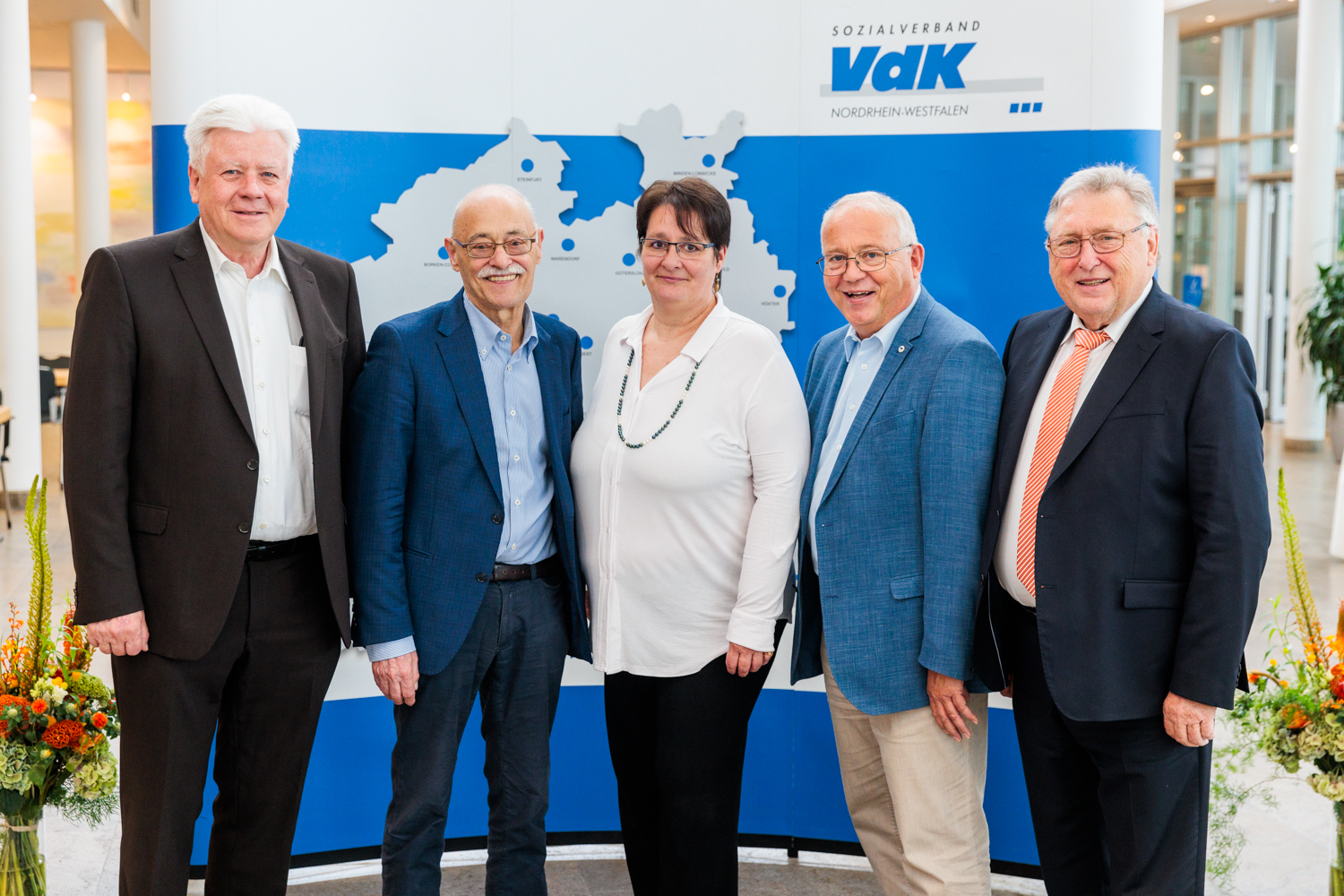 Das geschäftsführende Präsidium: Peter Jeromin (Vize-Präsident, von links), Horst Vöge (Präsident), Katharina Batz (Vize-Präsidentin), Wilfried Böhm (Schriftführer) und Josef Weiner (Schatzmeister).