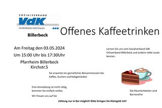 Offenes Kaffee trinken