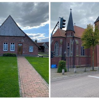 Heimathaus und Kirche