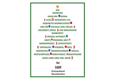 Besinnliche Adventszeit und gesegnete Weihnachten