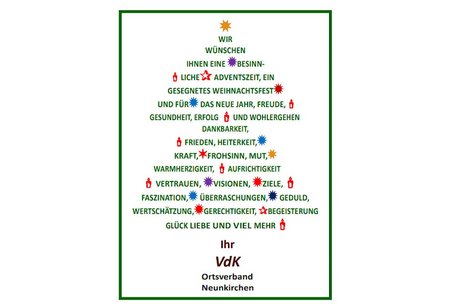 Besinnliche Adventszeit und gesegnete Weihnachten