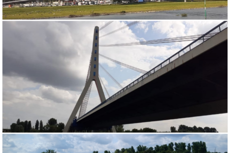 Stadt Düsseldorf vom Wasser aus