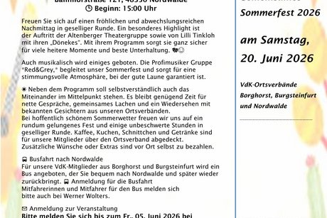 Sommerfest in Nordwald am Sa., 20-06-26