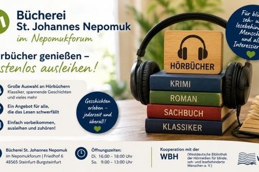 Hörbücher kostenlos ausleihen – ein besonderes Angebot für Menschen mit Seh- und Lesebehinderung Hörbücher kostenlos ausleihen – ein besonderes Angebot für Menschen mit Seh- und Lesebehinderung