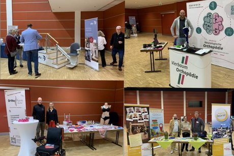 Das vierteilige Bild zeigt als Collage weitere Aussteller