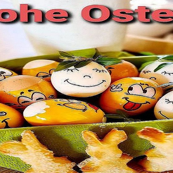 Ein Foto mit Eiern und Frohe Ostern