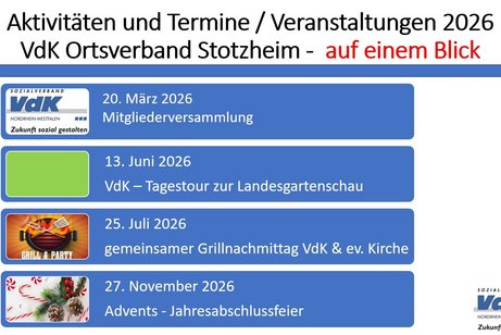 &Uuml;bersicht der Veranstaltungen