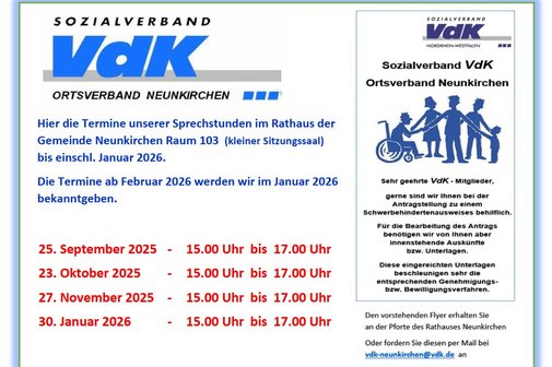 Hinweis auf unsere Sprechstunden