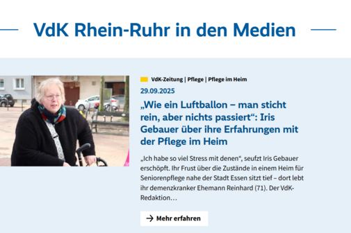 VdK Rhein-Ruhr in den Medien