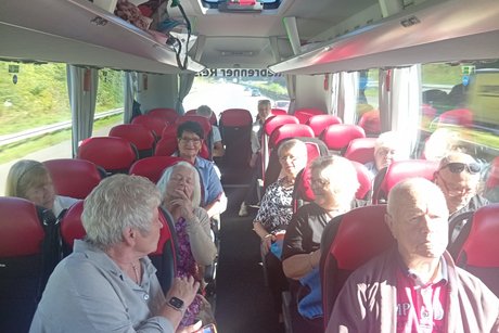 Im Bus zur Fahrt nach Solingen