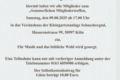 Sommerlichen Mitgliedertreffen