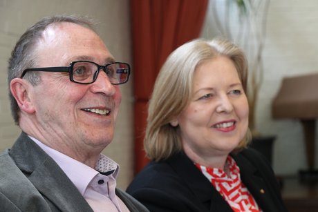 Vorsitzender Werner Wirtgen mit Ministerin B&auml;rbel Bas