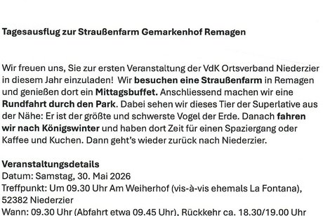 Einladung zum Tagesausflug