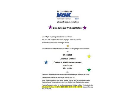 Einladung Weihnachtsfeier 2025