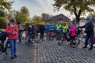 Radfahrer am Startpunkt