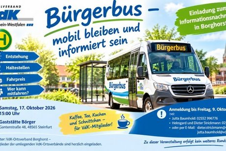 Sa., 17. Okt. 2026 - VdK-Informationsnachmittag: Unterwegs mit dem B&uuml;rgerbus