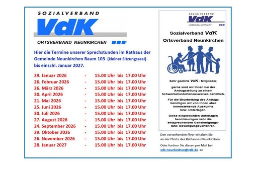 Unsere Sprechstunden 2026 Unsere Sprechstunden 2026