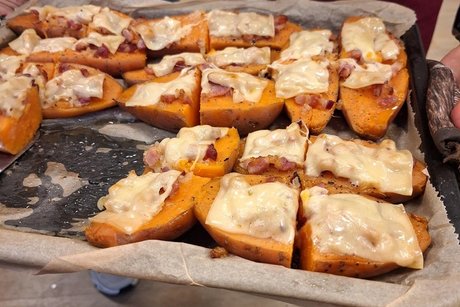 &Uuml;berbackene S&uuml;&szlig;kartoffeln