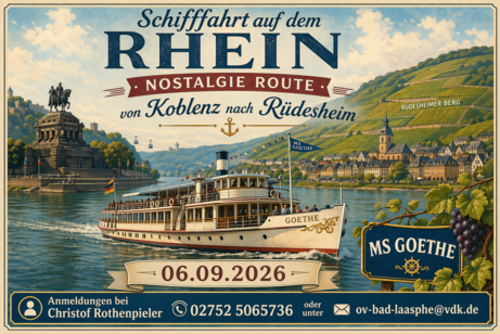 Plakat Rheinschifffahrt mit KI Generiert