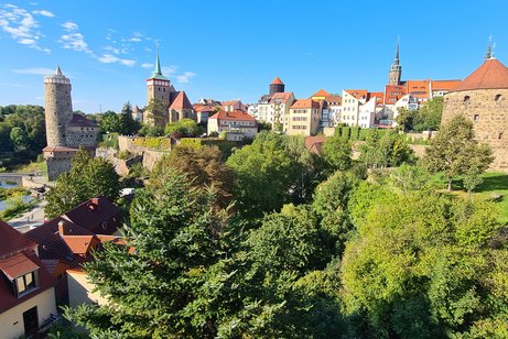 Bautzen von der Friedensbr&uuml;cke aus gesehen