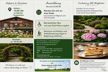 Halbtagesausflug zum Garten Picker in Weseke am 07. Aug. 26