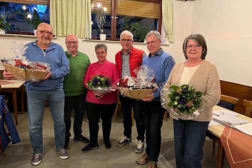 Die neuen Beisitzer v.l.n.r.: Matthias Zänker, Reimund Halbe, Renate Nebeling, Hermann-Josef Bettendorf, Gregor Dubratz und Reinhilde Becker