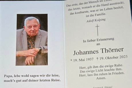 Karte mit Bild von Hans Thörner in lieber Erinnerung