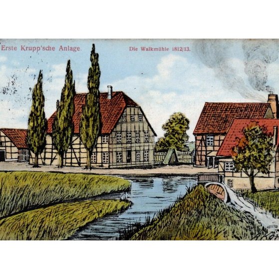 Historische Postkarte von der Walkmühle in Vogelheim.