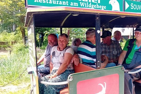 Personen in einer Bahn