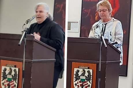 Auf dem Bild ist Frau Angelika Aretz und Frau Annette Gehlen zu sehen vorstellen., die den VdK