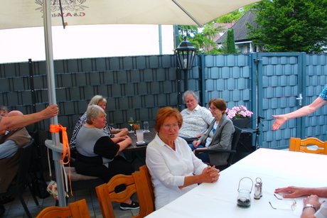 Wir konnten den Biergarten nutzen