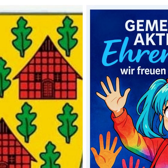 Wappen von Dreierwalde 3 Häuser und 5 Tannen, Manga Bild wir suchen dringend ehrenamtliche Mitglieder!