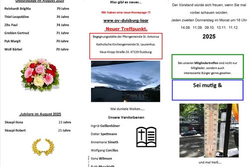 Geburtstage und Jubilare