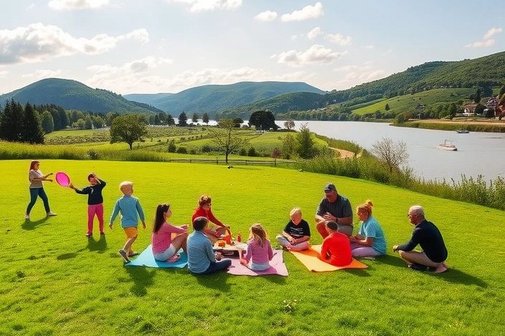 Spielen an der Lenne (mit KI erstellt)