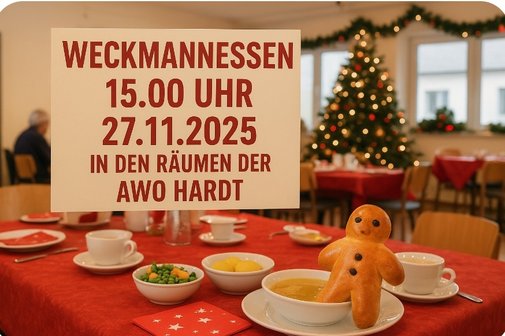 Weckmannessen Weckmann mit Info zum Termin