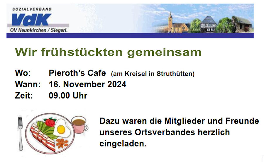 Wir frühstücken gemeinsam