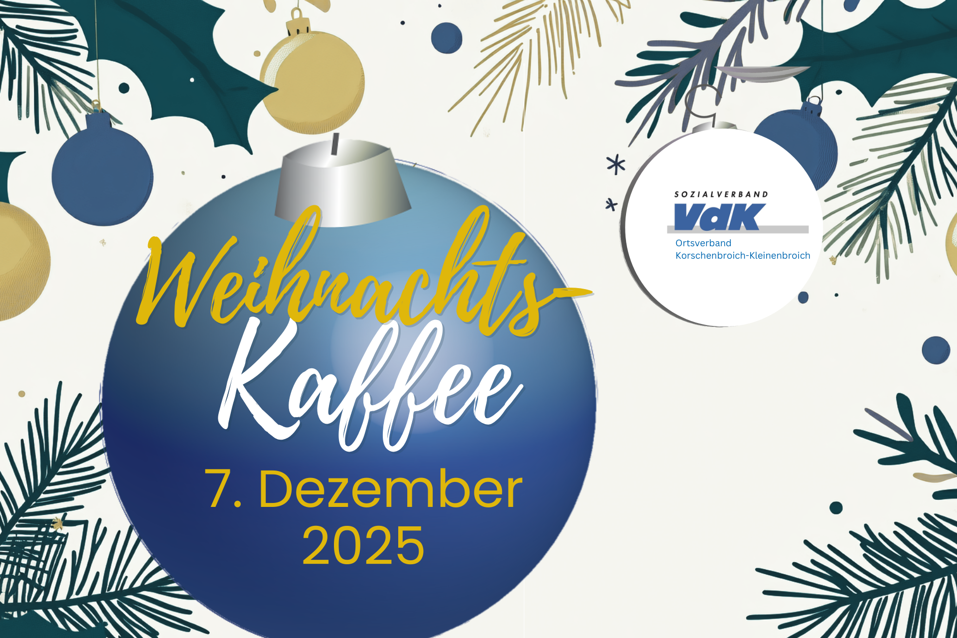 Einladung zum VdK OV Korschenbroich-Kleinenbroich zum Weihnachts-Kaffee