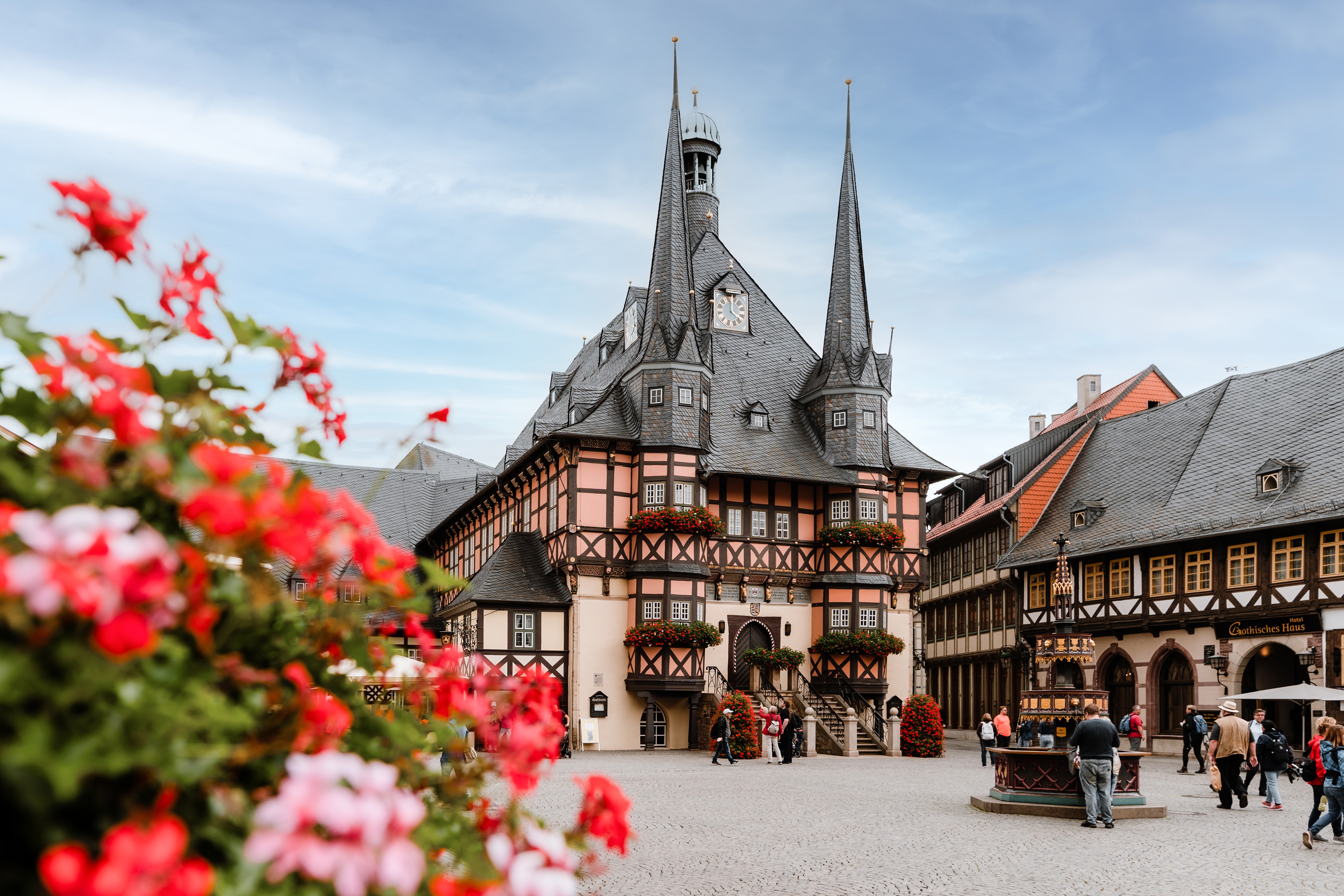 Werningerode Marktplatz und Rathaus Rathaus Wernigerode
