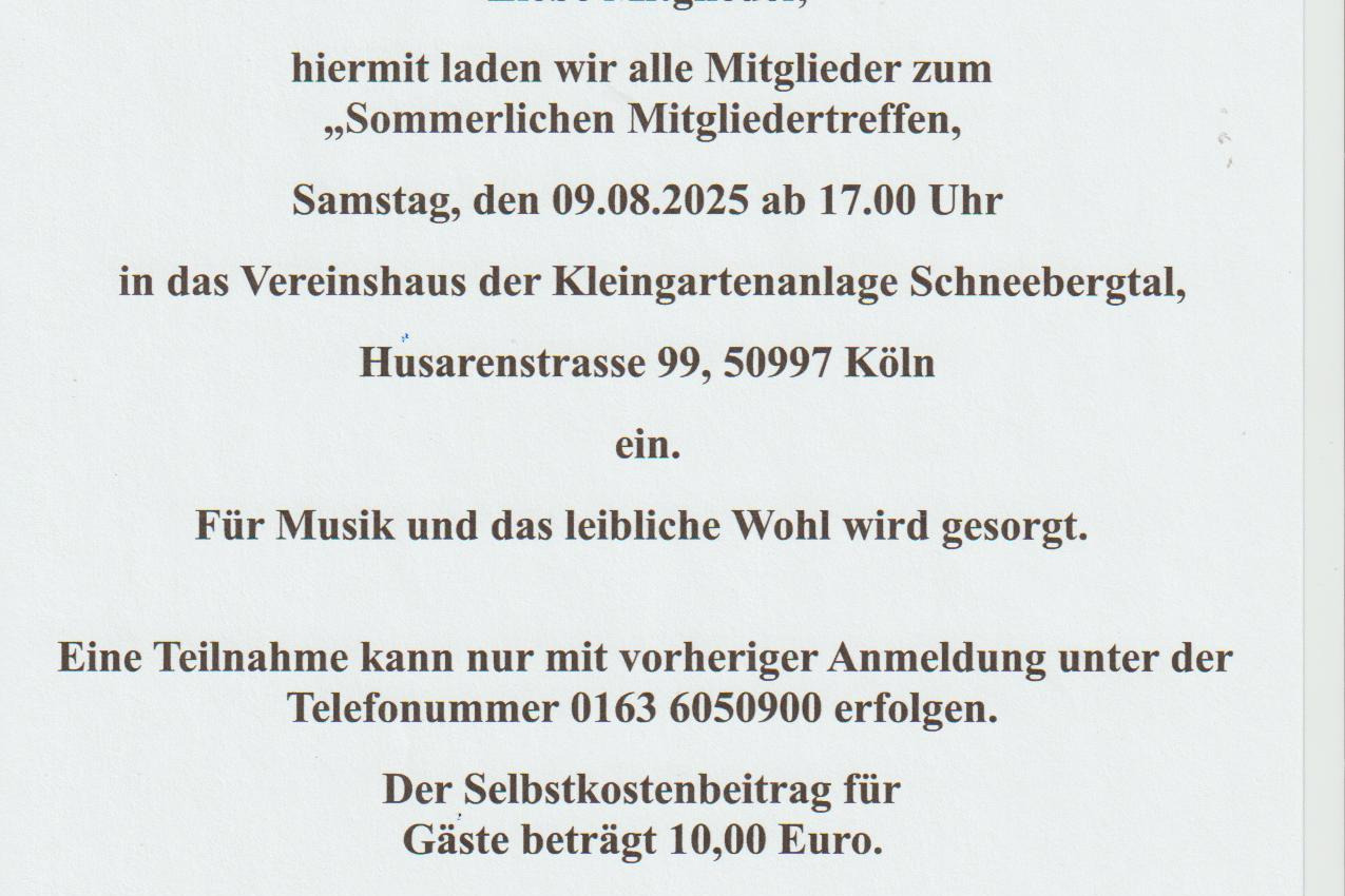 Sommerlichen Mitgliedertreffen