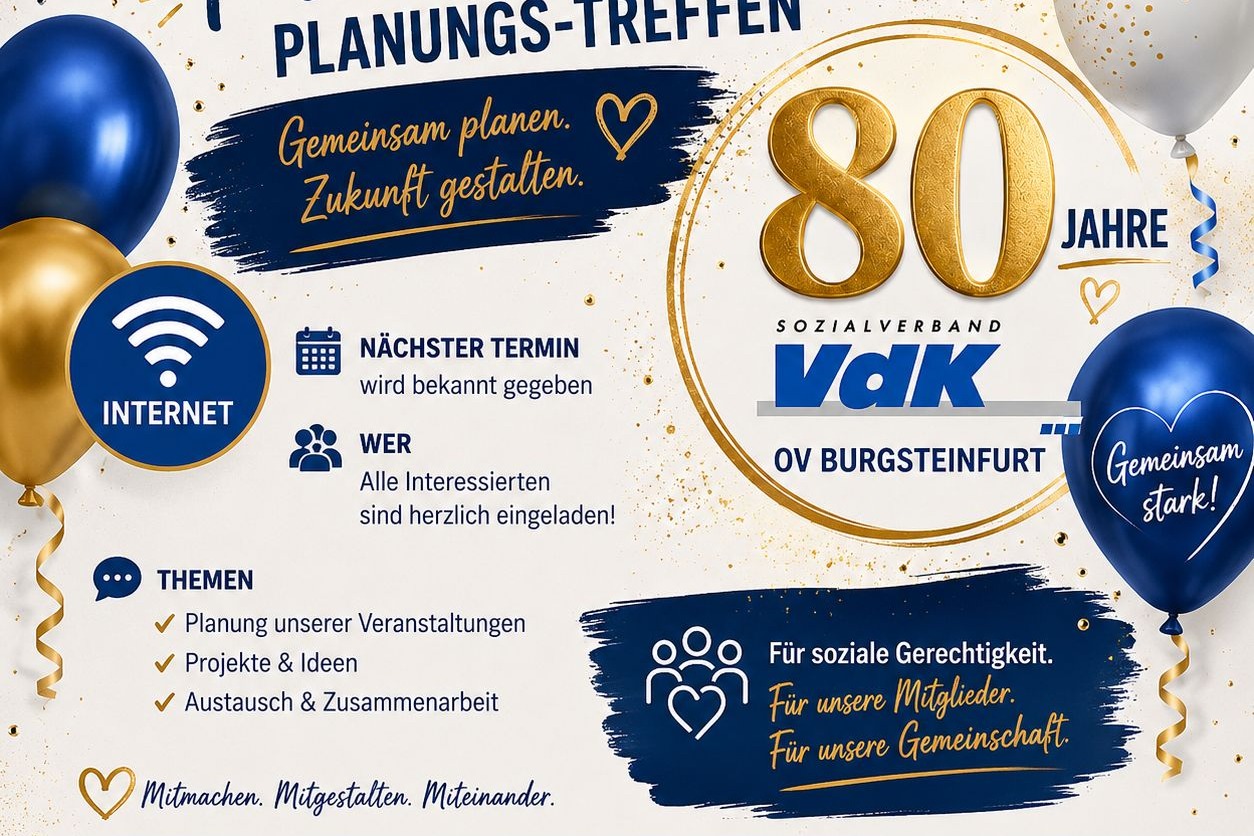 Einladung zu 80 Jahre VdK-OV Festauschuss Treffen