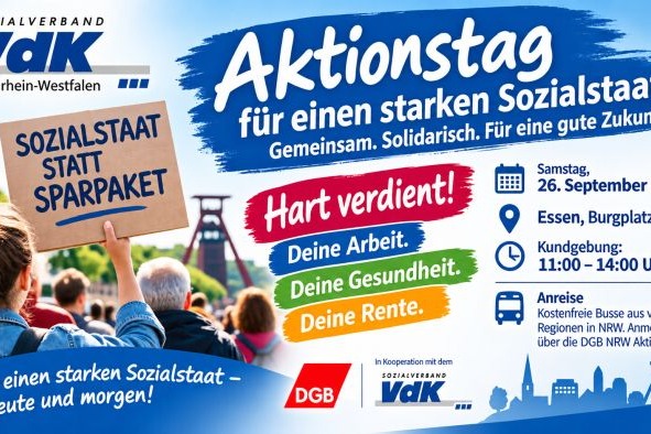 Sa., 26. Sept. 2026 - VdK Aktionstag für einen starken Sozialstaat Sa., 26. Sept. 2026 - VdK Aktionstag für einen starken Sozialstaat in Essen