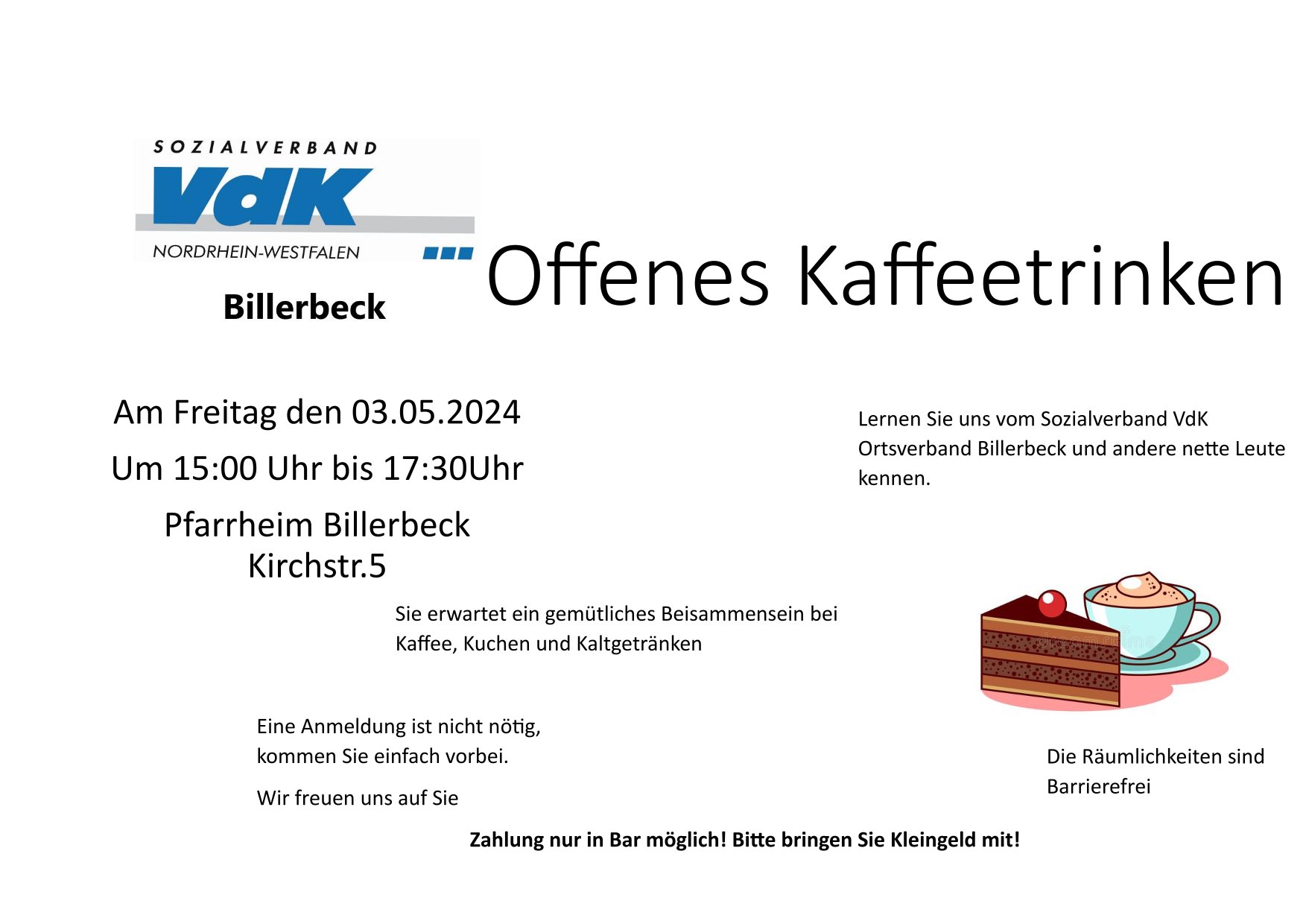 Offenes Kaffee trinken