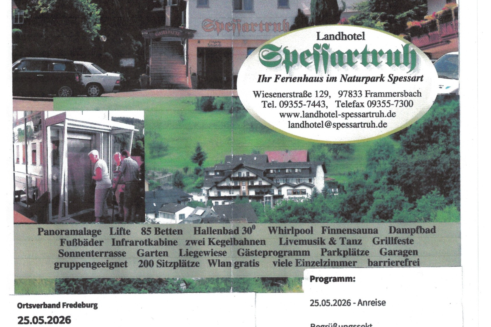 Landhotel Spessartruh Mehrtagesfahrt 2026 in das Landhotel Spessartruh