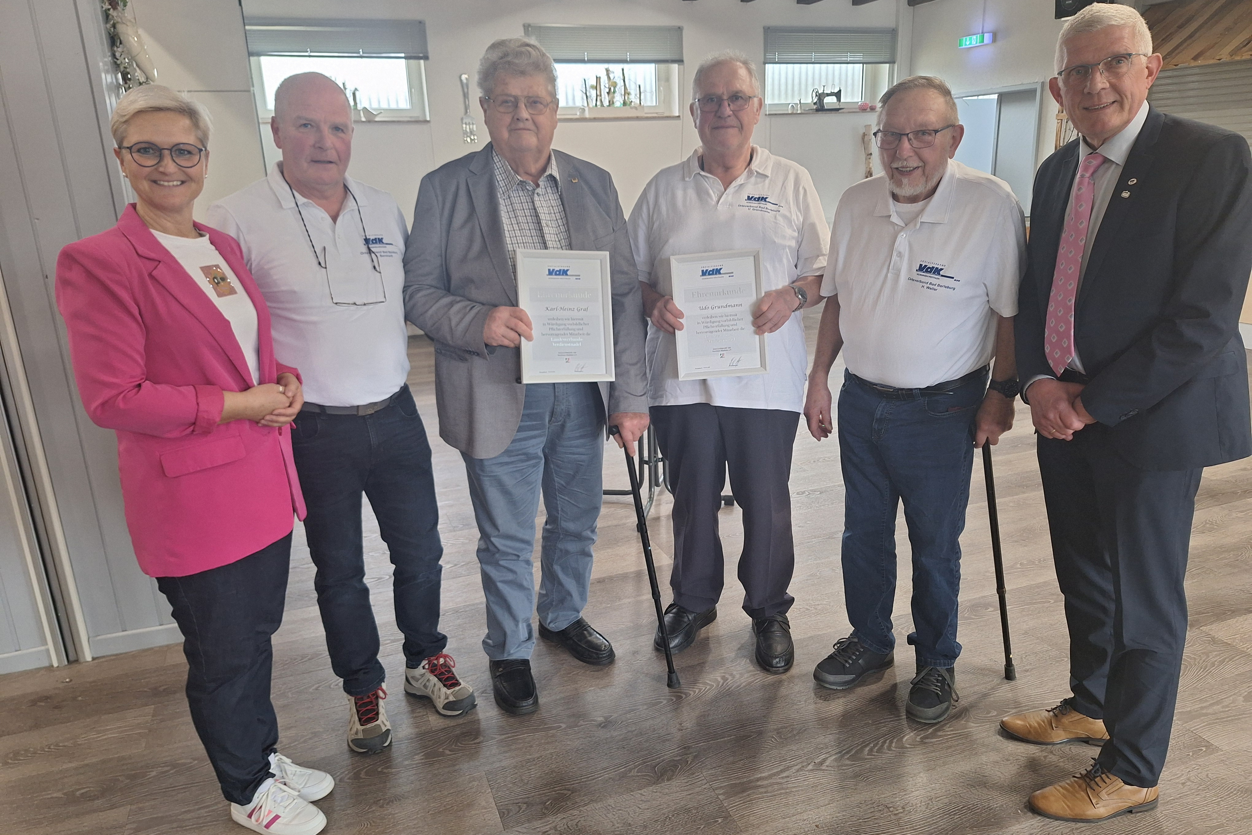 Geehrt für große Verdienste Die Jubilare Karl-Heinz Graf und Udo Grundmann bei der Ehrung für ihre Verdienste für den VdK.