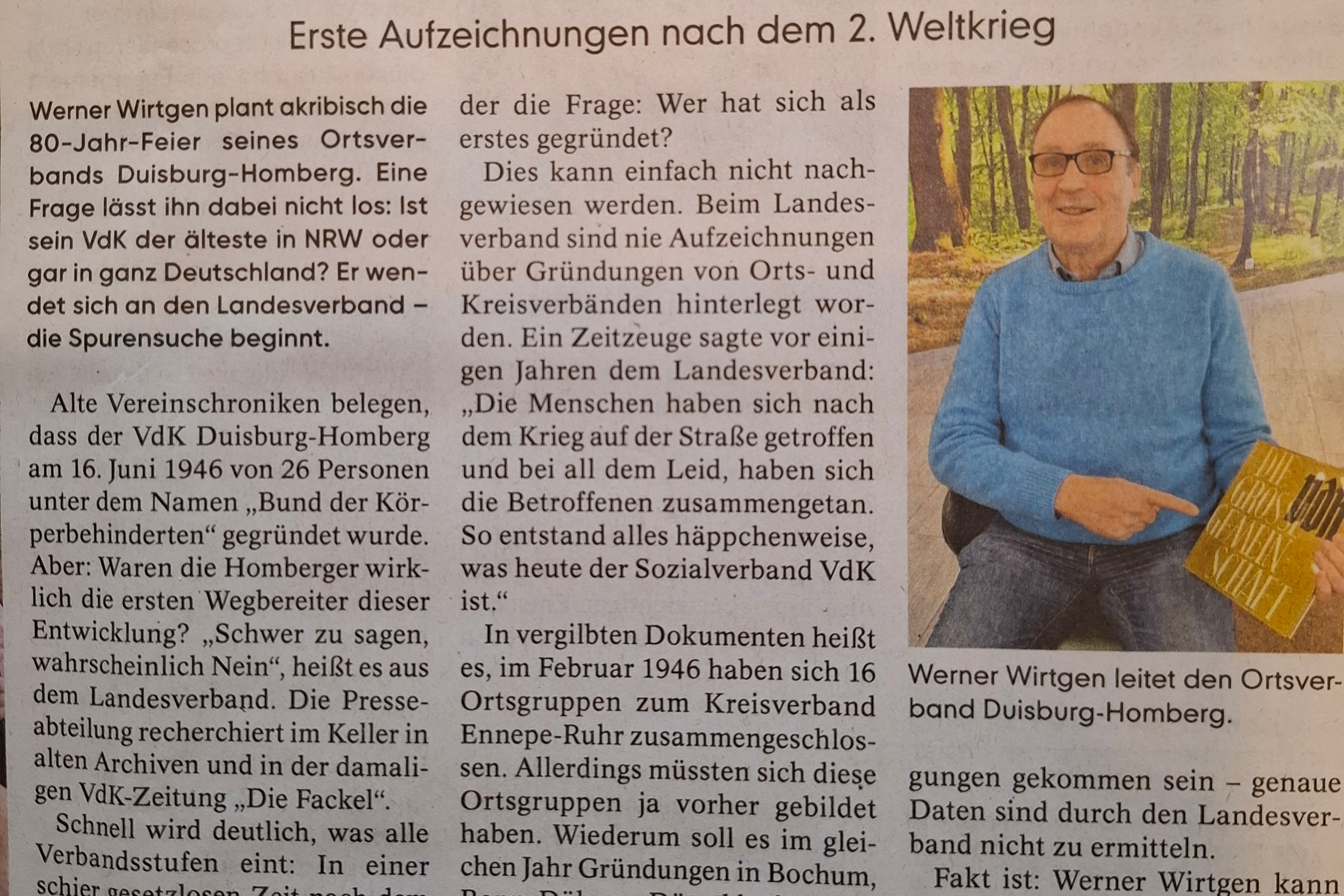 Artikel in der VdK Zeitung